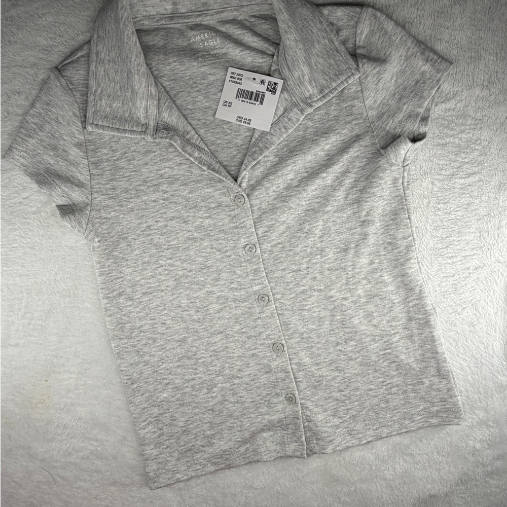 American Eagle Outfitters Light Gray Shirt